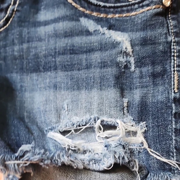 Vigoss Blue Jean Shorts Distressed Cut-Off Hem - Picture 11 of 11